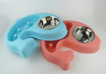 Load image into Gallery viewer, Fish Shape Pet Feeders Supplies Cat and Dog Bowls Stainless Steel Water and Food Bowl Treated Steel Drinking Water Hostile Bowl Twofold Bowl