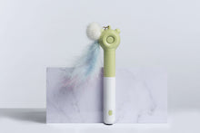 Load image into Gallery viewer, Pet Life 'KITIQUE" 3-in-1 Retractable and Extendable Feathered and Laser Wand Kitty Cat Teaser