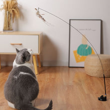 Load image into Gallery viewer, Interactive Cat Feather Toys; Cat Wand Toy And Natural Feather Teaser Replacements With Bell