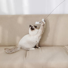 Load image into Gallery viewer, Interactive Cat Feather Toys; Cat Wand Toy And Natural Feather Teaser Replacements With Bell