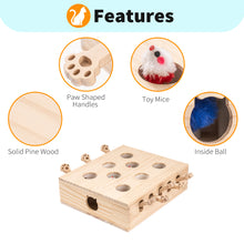 Load image into Gallery viewer, Mewoofun 8 Holes Cat Toys Interactive Whack-a-mole Solid Wood Toys for Indoor