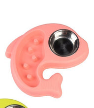 Load image into Gallery viewer, Fish Shape Pet Feeders Supplies Cat and Dog Bowls Stainless Steel Water and Food Bowl Treated Steel Drinking Water Hostile Bowl Twofold Bowl