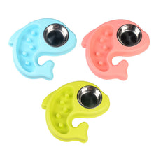 Load image into Gallery viewer, Fish Shape Pet Feeders Supplies Cat and Dog Bowls Stainless Steel Water and Food Bowl Treated Steel Drinking Water Hostile Bowl Twofold Bowl