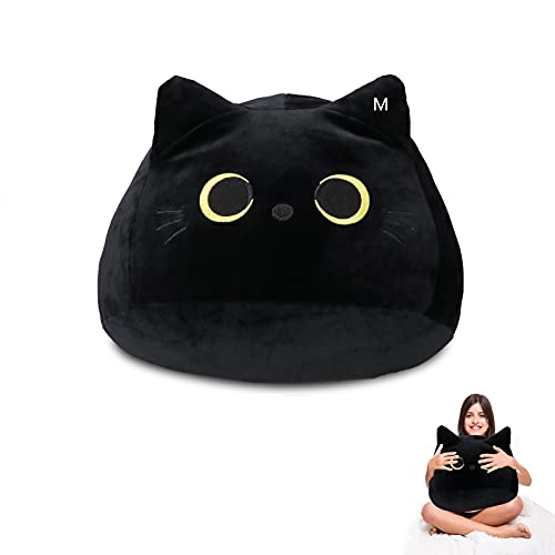 The Feisty Feline Black Cat, Cat Plush Toy Pillow, Creative Cat Shape Pillow, Cute Cat Plush Toy Gift for Girl Boy Girlfriend (M)