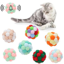 Load image into Gallery viewer, Cat Toy Balls Cat Interactive Toy Plush Artificial Colorful Cats Teaser Toy Pet Supplies Interactive 4CM Mouse Cage Plush Toys
